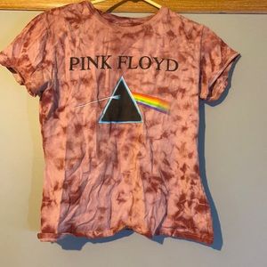 WORN ONCE rue 21 pink tie dye pink floyd short sleeve tee size L (fits like m)
